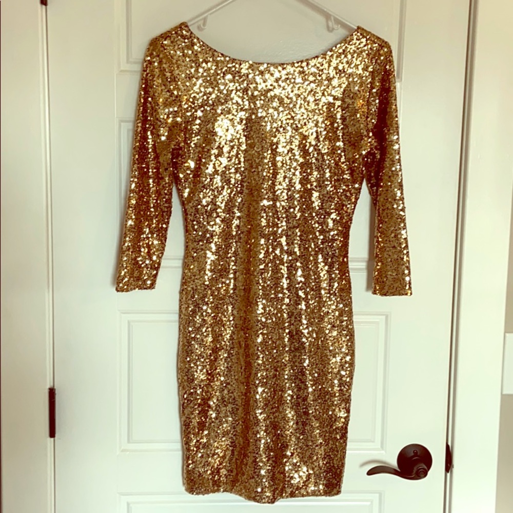 Gianni Bini Gold Sequin Dress
